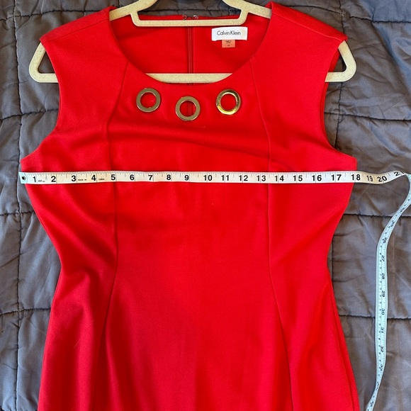 Calvin Klein red sheath dress size 10 - Picture 6 of 11